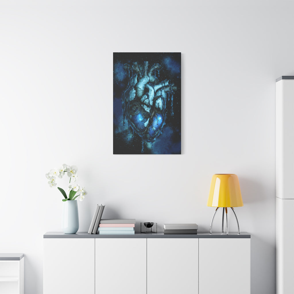 Galaxy Heart Canvas Wall Art - Cosmic Anatomical Space Love Decor