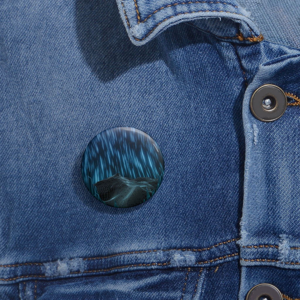 Cyber Wave Escape Pin - Synthwave Neon Art Button