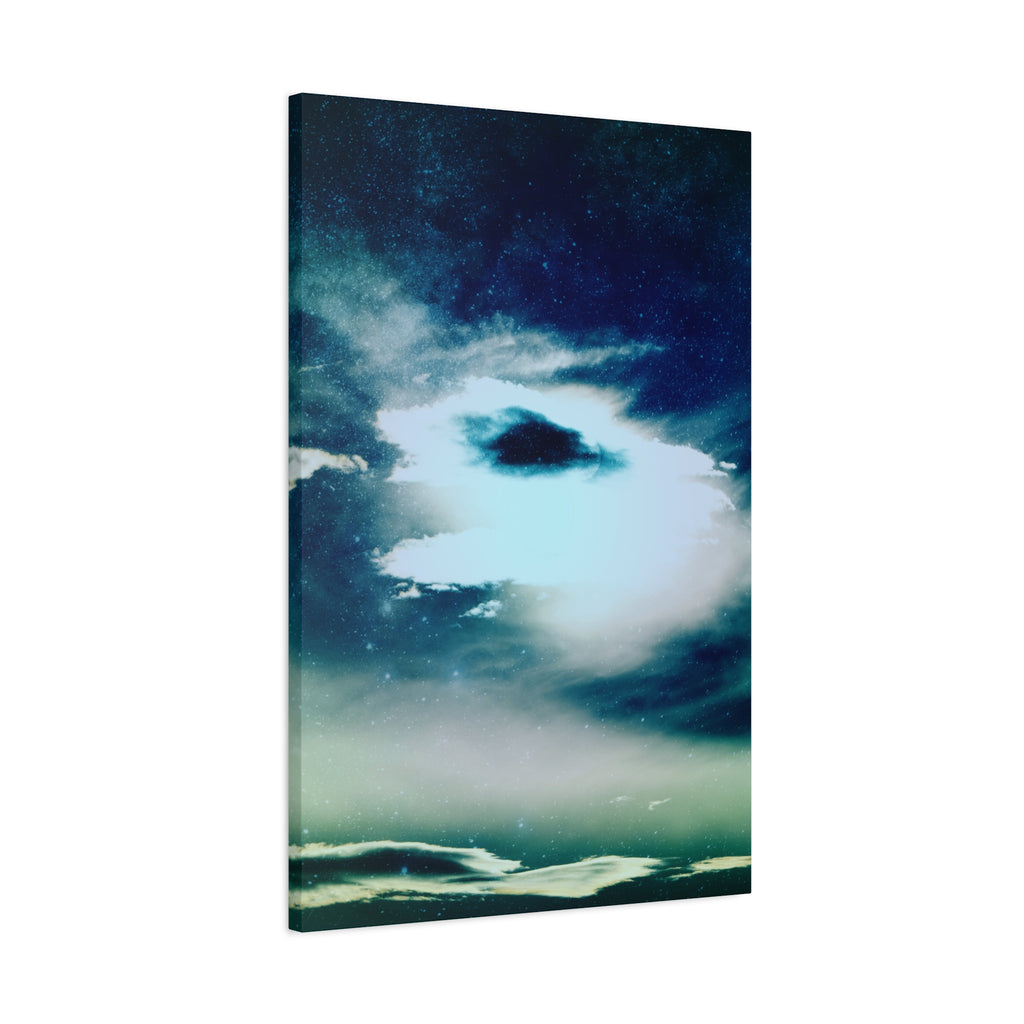 Sunset Space Mountains Canvas Art | Retro Vaporwave Galactic Landscape Wall Decor