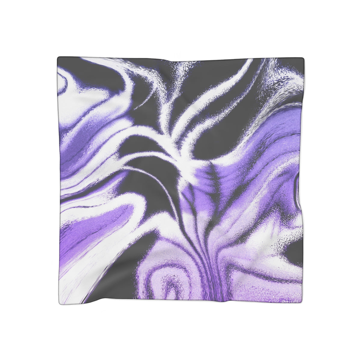 Purple Night Scarf - Swirling Black Abstract Shawl