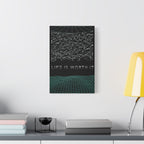 Life Is Worth It Canvas Wall Art - Abstract Symbolic Cyber Decor