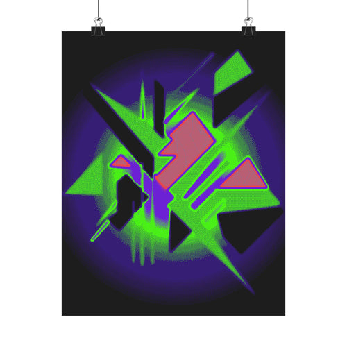 90s Paranoia Vaporwave Poster - Neon Glitch Art Print
