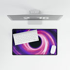 Purple Pink Wormhole XL Desk Mat - Cosmic Vortex Mouse Pad