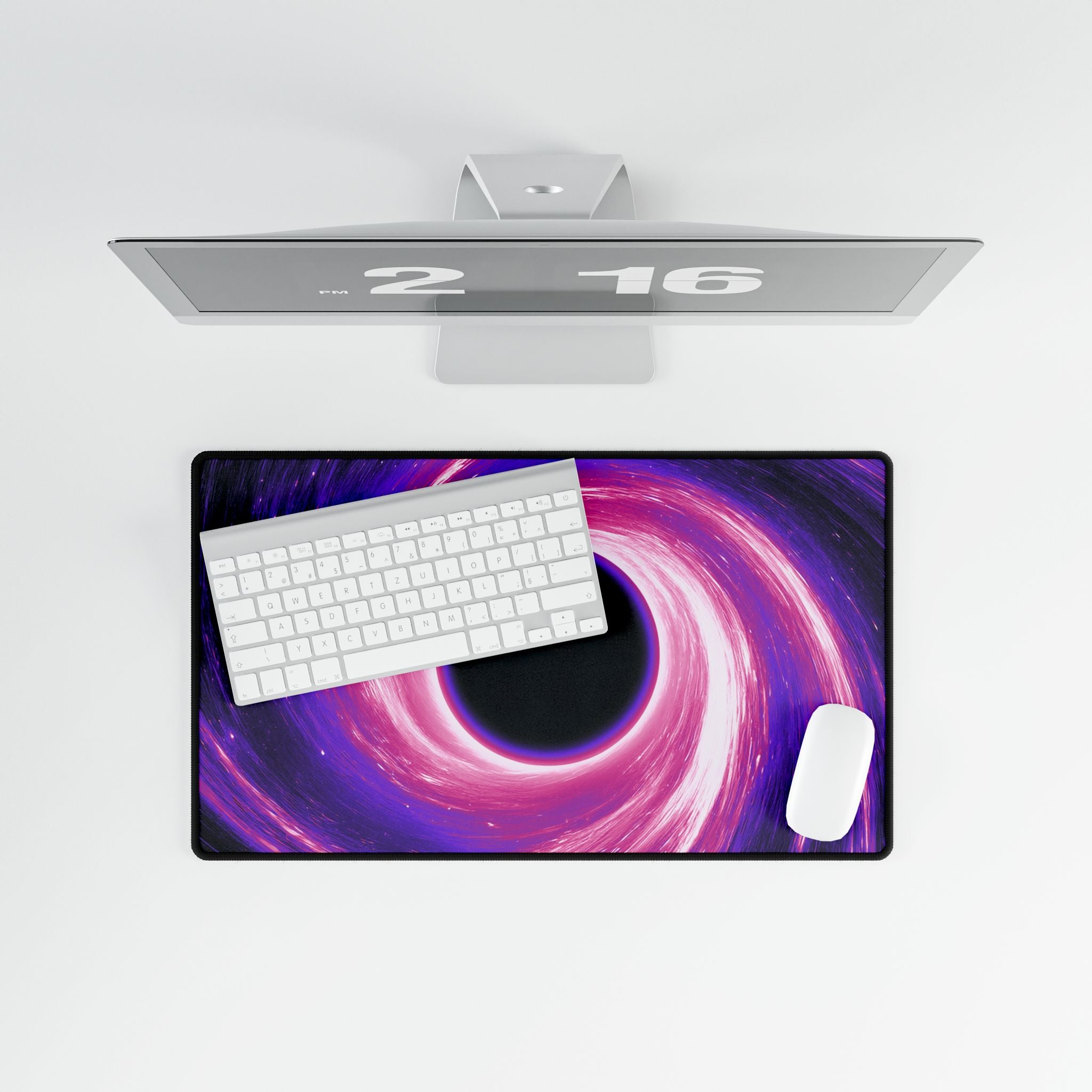 Purple Pink Wormhole XL Desk Mat - Cosmic Vortex Mouse Pad