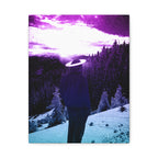 Winter Aurora Light Snowy Forest Canvas Art | Northern Lights Arctic Landscape Wall Decor