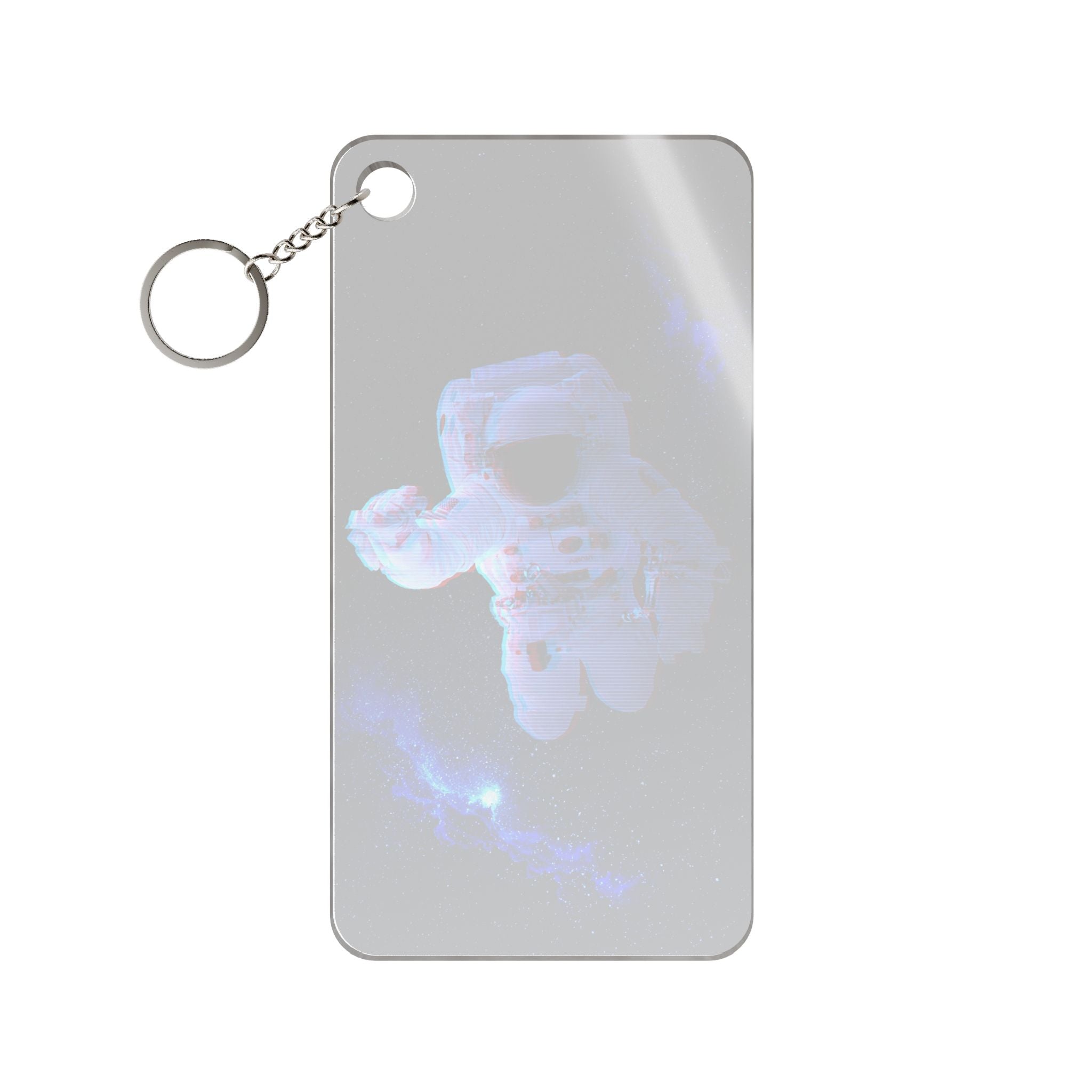 Scanline Spaceman Keychain - CRT Astronaut Acrylic Charm