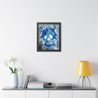 Blue Flame Skull Framed Poster - Gothic Fire Skull Wall Art