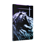 CRT Lion Retro Wave Canvas Art - 80s Vaporwave Neon Decor