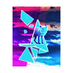 Blue Fox in Space Poster - Celestial Animal Art Print
