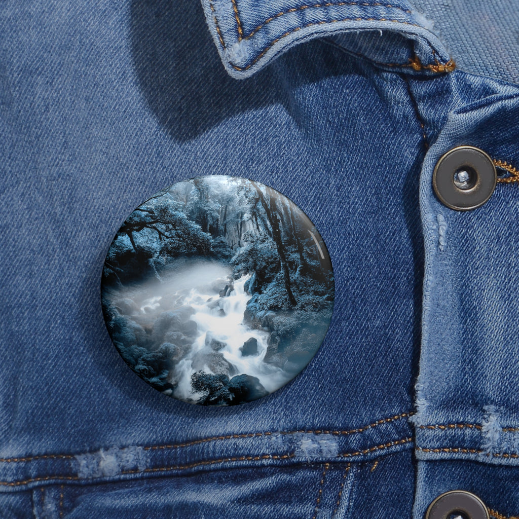 Frozen Forest Pin - Winter Landscape Art Button