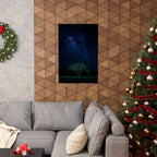 The Great Fairy Tree - Stunning Matte Vertical Poster for Home Decor - Night Sky Art Featuring Fireflies & Stars