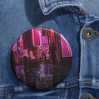 Japanese City Punk FX.3 Pin - Neon Night Art Button