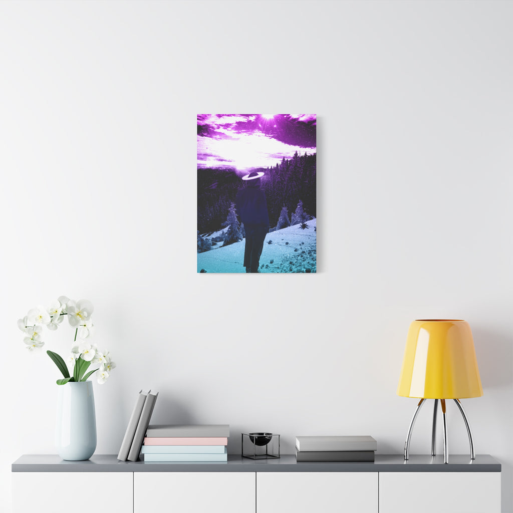 Winter Aurora Light Snowy Forest Canvas Art | Northern Lights Arctic Landscape Wall Decor