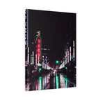 Cyberpunk Slick Street Canvas Wall Art - Neon Alley Decor