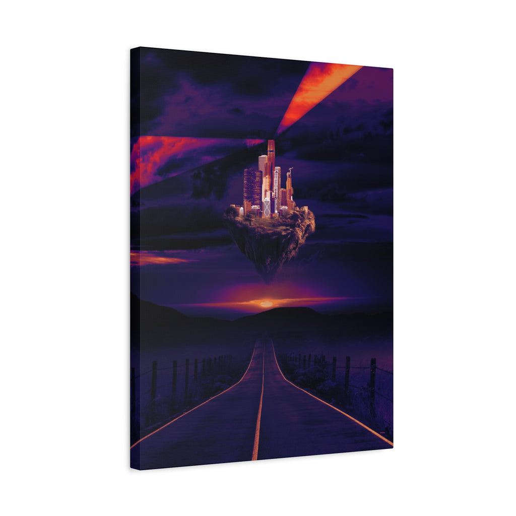 Abandoned City Canvas Wall Art - Sci-Fi Desert Ruins Decor