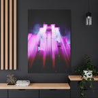 The City of Lights Vibrant Cityscape Canvas Art | Modern Neon Urban Skyline Wall Decor