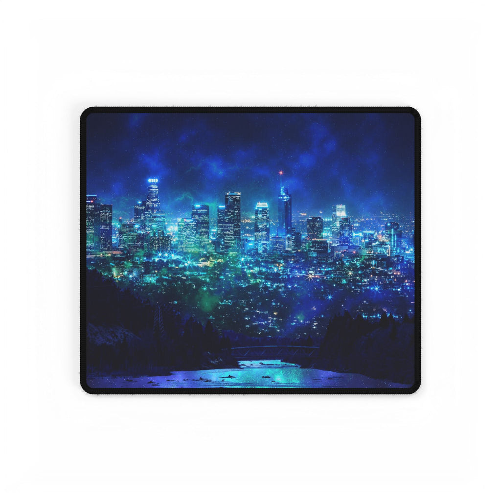 Cosmic Frosted City Galactic Skyline Gaming Desk Mat