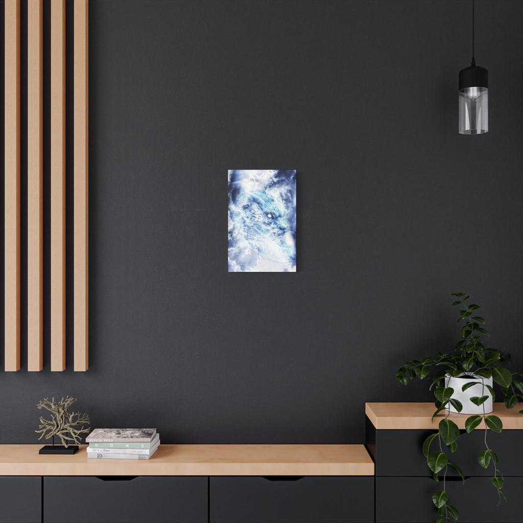 Blue Sky Dragon Canvas Wall Art - Celestial Fantasy Decor