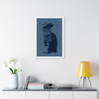 Grey Tabby Cat Framed Poster - Cute Pet Portrait Wall Art