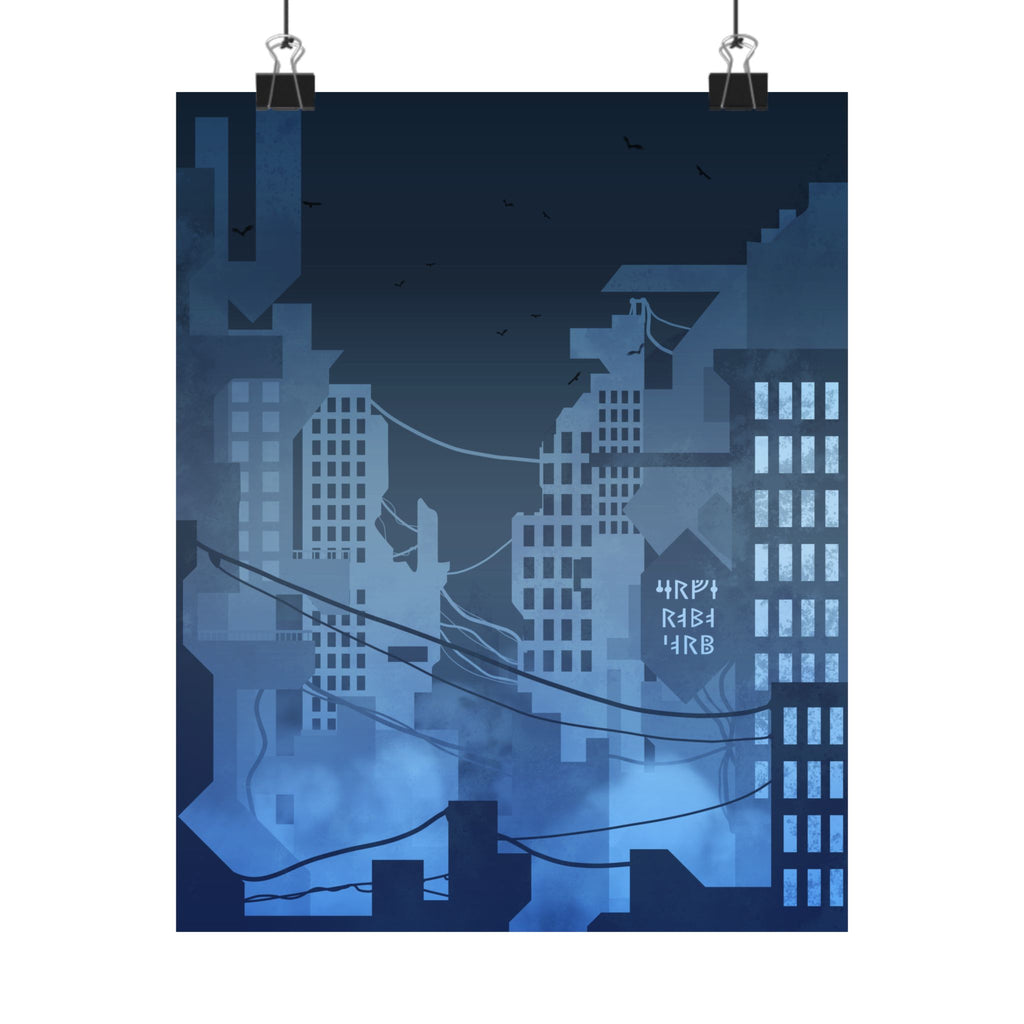 City Lights Abandoned City Poster - Cyberpunk Dystopian Art