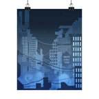 City Lights Abandoned City Poster - Cyberpunk Dystopian Art