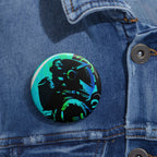 Grunge Paint Blast Pin - Splatter Astronaut Art Button