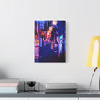 Japanese City Punk FX Canvas Wall Art - Cyberpunk Street Decor
