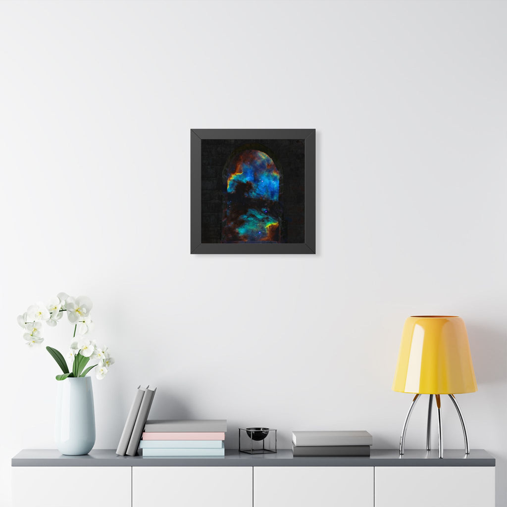 Stellar Castle Window Framed Poster - Galaxy Cosmos Wall Art