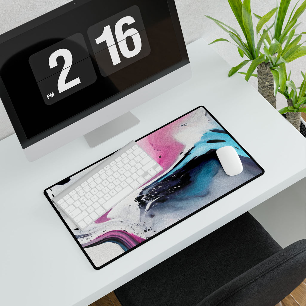 Liquid Dream Desk Mat - Swirling Mix Blue Pink Mouse Pad