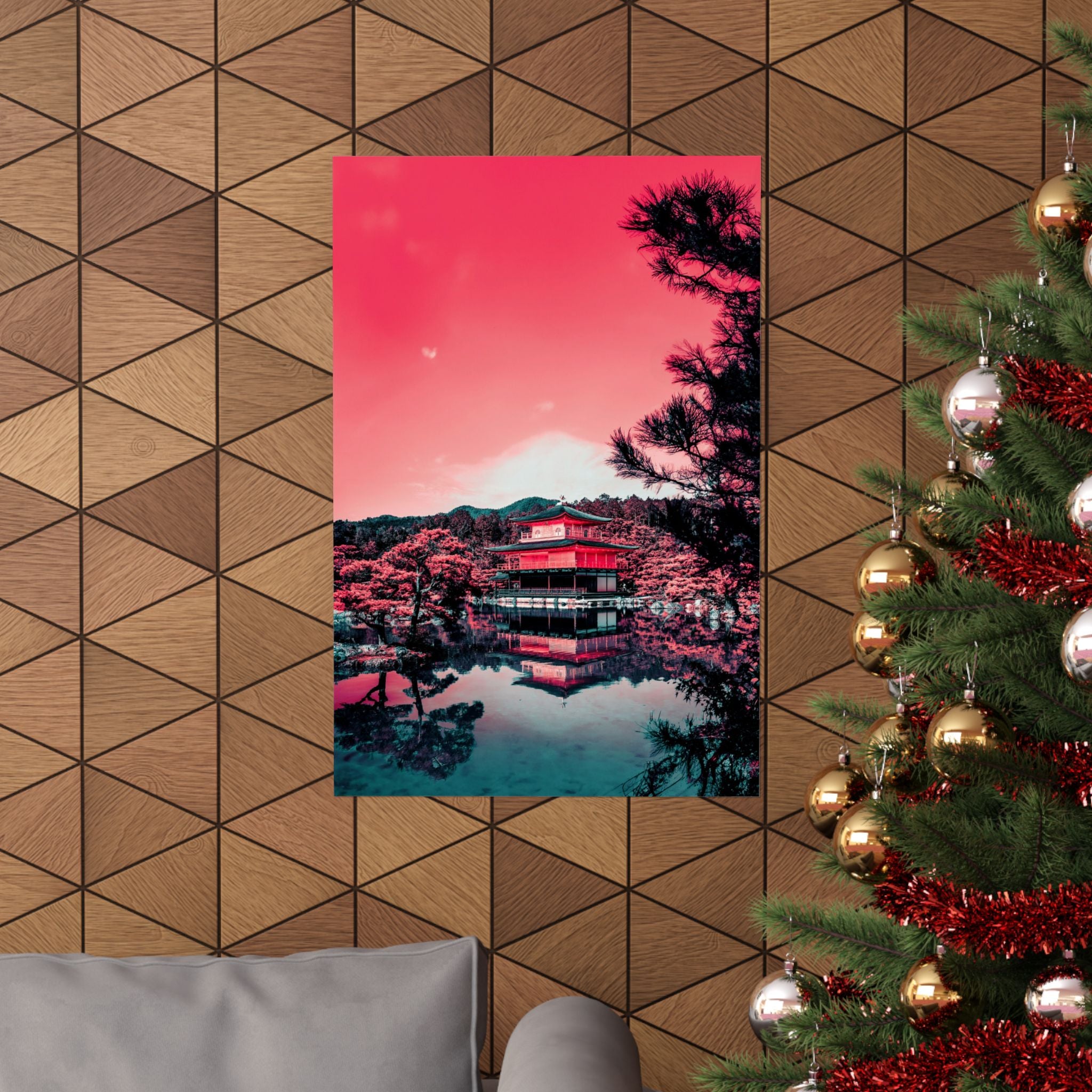 Red Forest Poster - Abstract Crimson Landscape Art Print