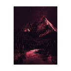 Red Mountain Lake Poster - Dramatic Landscape Art Print
