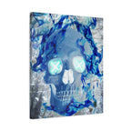 Blue Flame Skull Canvas Wall Art - Gothic Dark Fantasy Decor