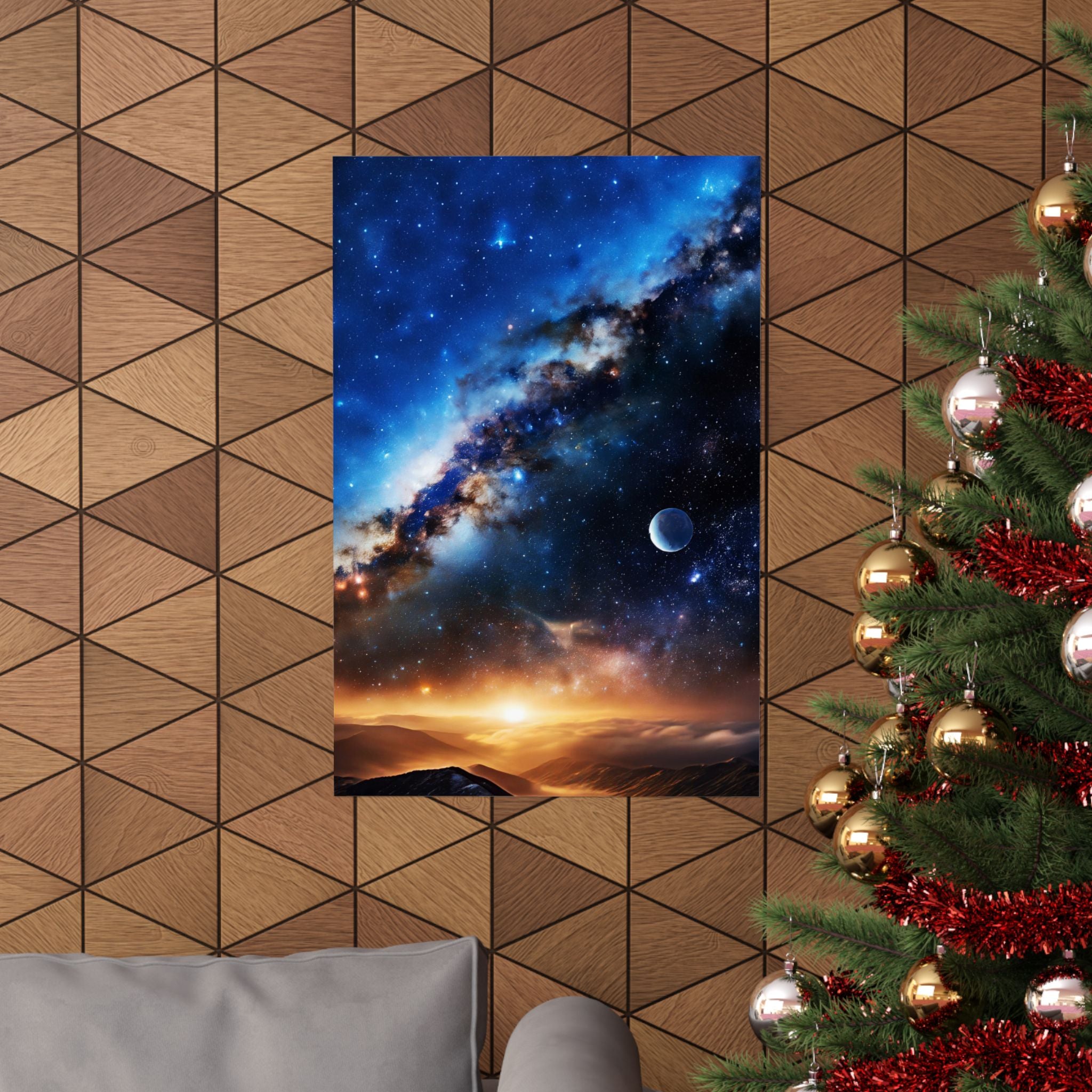 Stunning Space Sunrise Matte Vertical Poster - Vibrant Cosmic Art for Home Decor | Perfect Gift for Space Lovers
