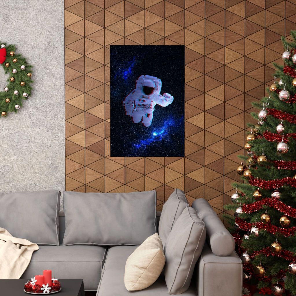 Scanline Spaceman Poster - Retro CRT Astronaut Art Print