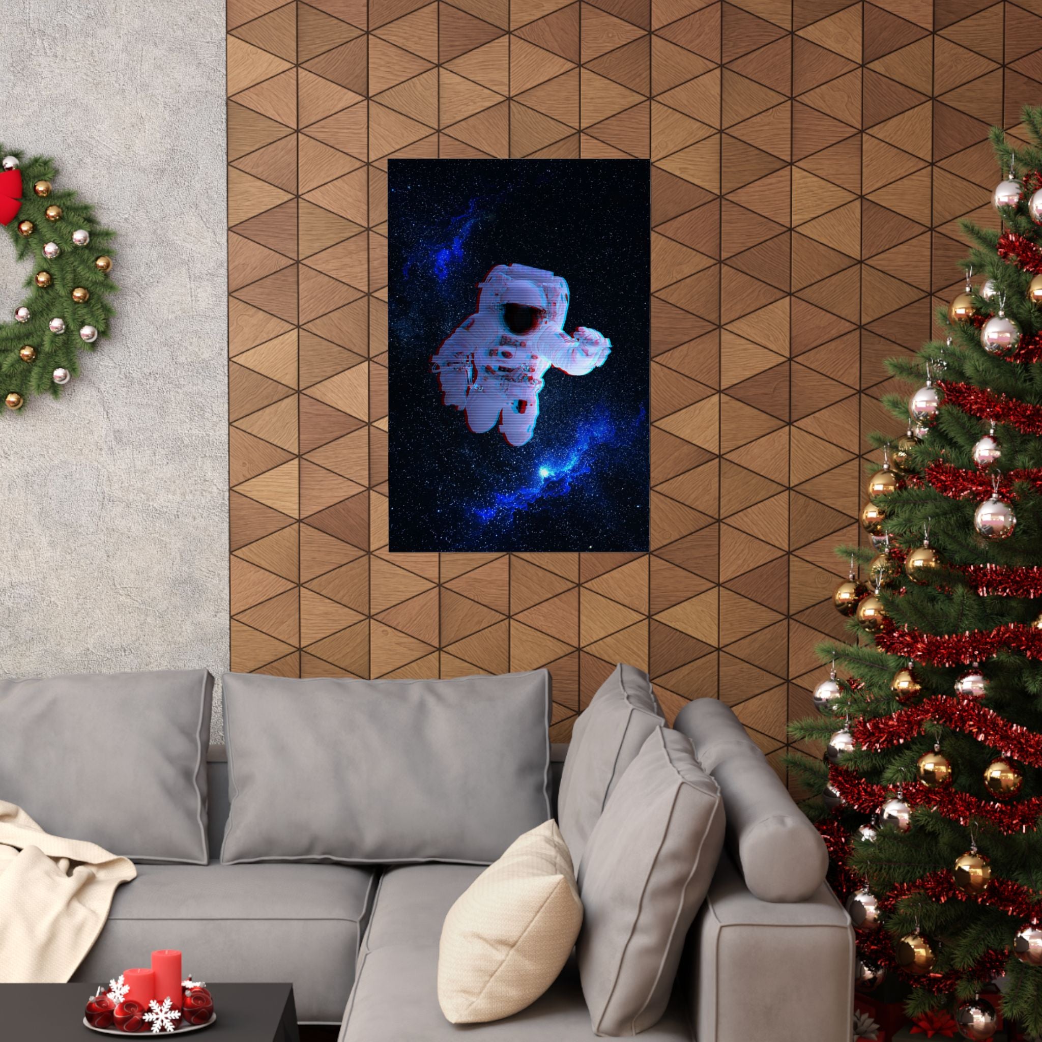 Scanline Spaceman Poster - Retro CRT Astronaut Art Print