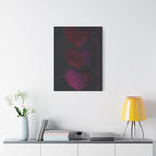 Three Hearts Level One Retro Gamer Canvas Art | Minimalist 8-Bit Pixel Love Wall Decor