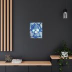 Blue Flame Skull Canvas Wall Art - Gothic Dark Fantasy Decor