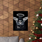 Modern Angel Poster - Black & White Geometric Wings Art Print