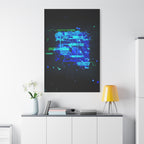 The Data Cube Sci-Fi Cyberpunk Canvas Art | Abstract Tech Futuristic Digital Wall Decor