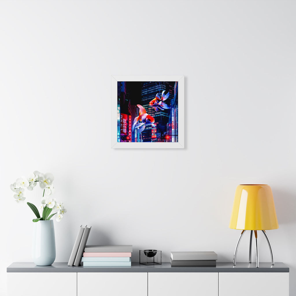 Japanese City Punk FX.2 Koi Attack Poster - Neon Urban Fantasy Art