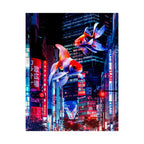 Japanese City Punk FX.2 Koi Attack Poster - Neon Cyberpunk Art Print