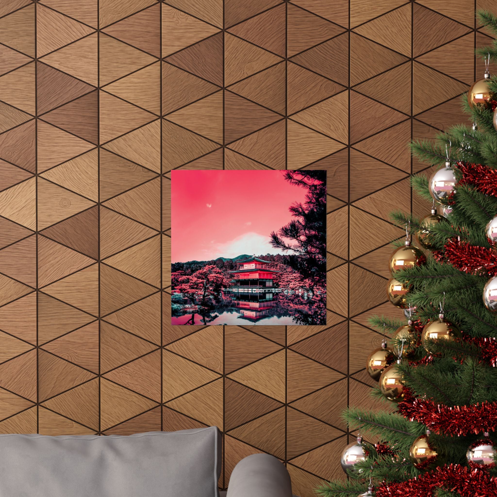 Red Forest Poster - Abstract Crimson Landscape Art Print