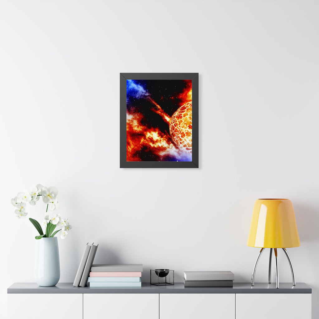 Solar Blast Framed Poster - Cosmic Nebula Space Wall Art