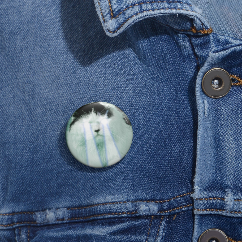 Laser Cat Pin - Galaxy Space Feline Art Button