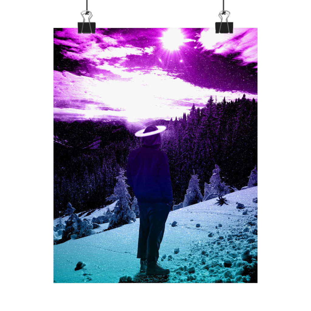 Winter Aurora Lights Matte Poster Print