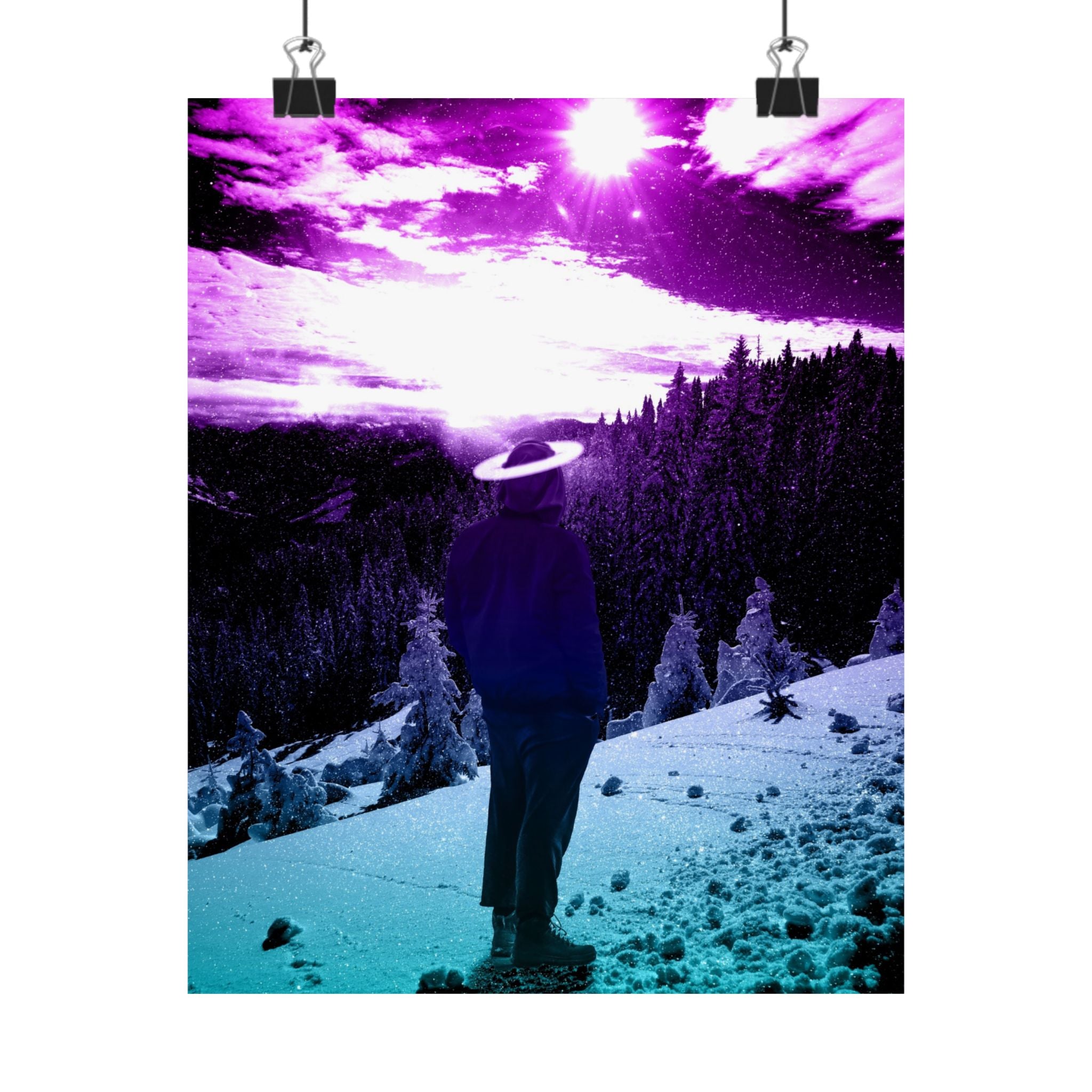 Winter Aurora Lights Matte Poster Print