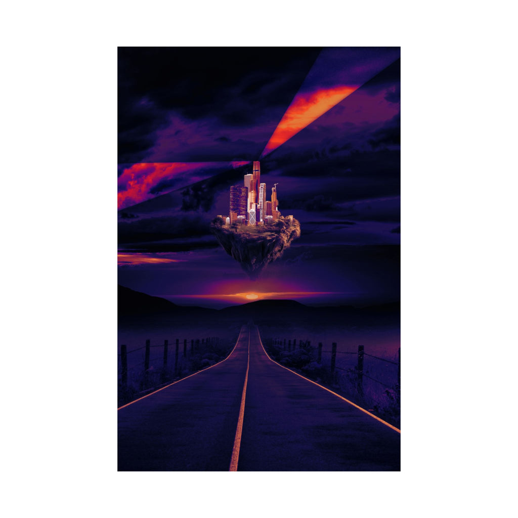 Abandoned Desert City Poster - Dystopian Sci-Fi Art Print