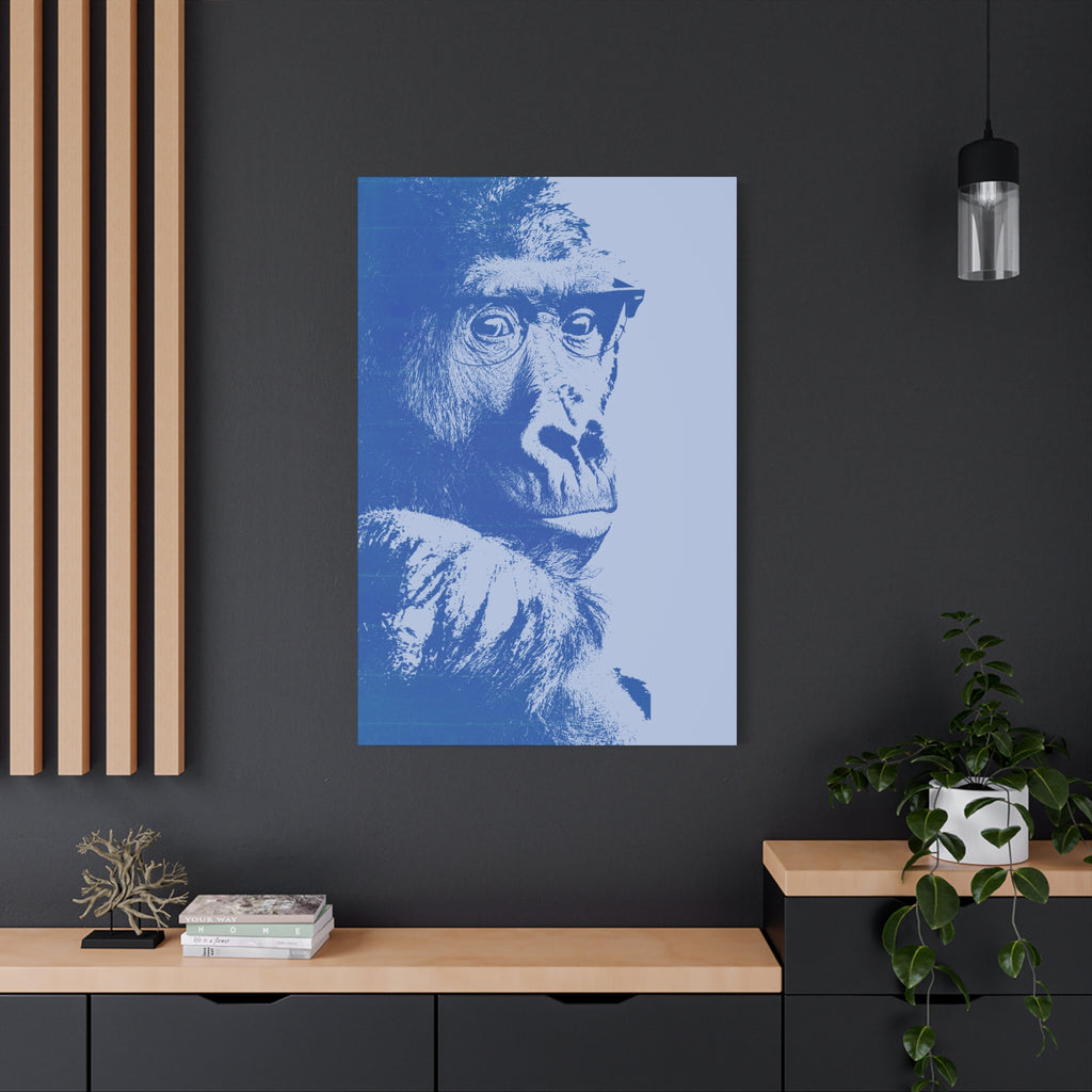 Educated Gorilla Canvas Wall Art - Abstract Modern Primate Decor