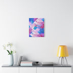 Trippy Pink and Blue Fractal Canvas Art | Surreal Abstract Sacred Geometry Wall Decor