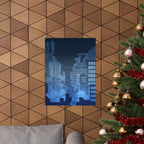 City Lights Abandoned City Poster - Cyberpunk Dystopian Art